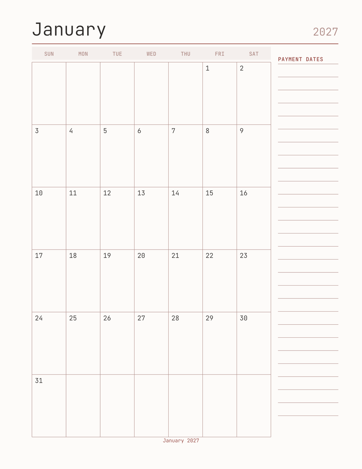 The Debt Payoff Planner 2027 — sample page 5
