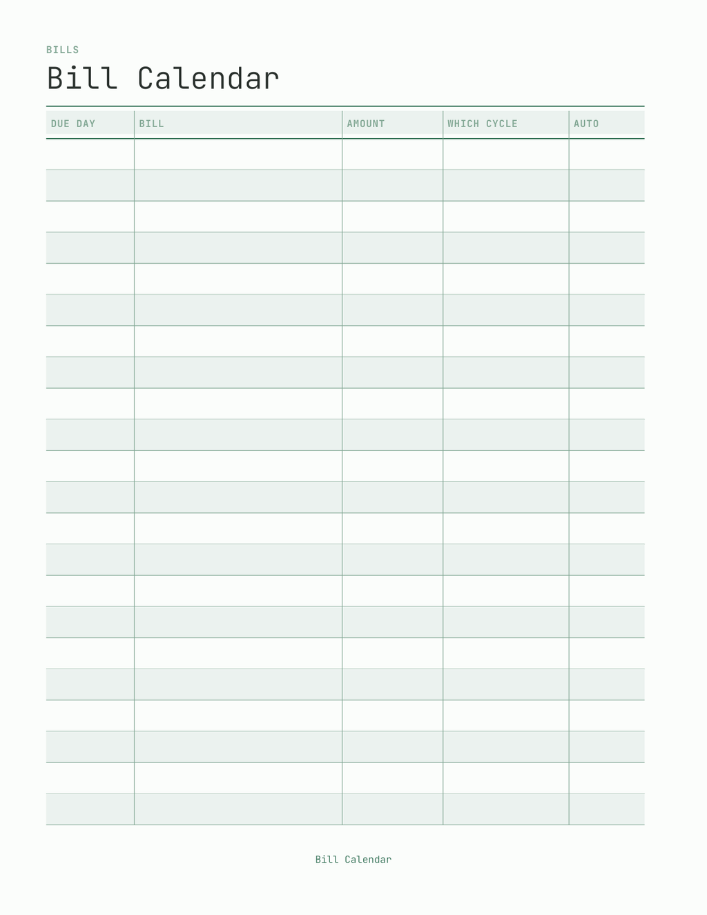 The Pay Period Budget Planner 2027 — sample page 4