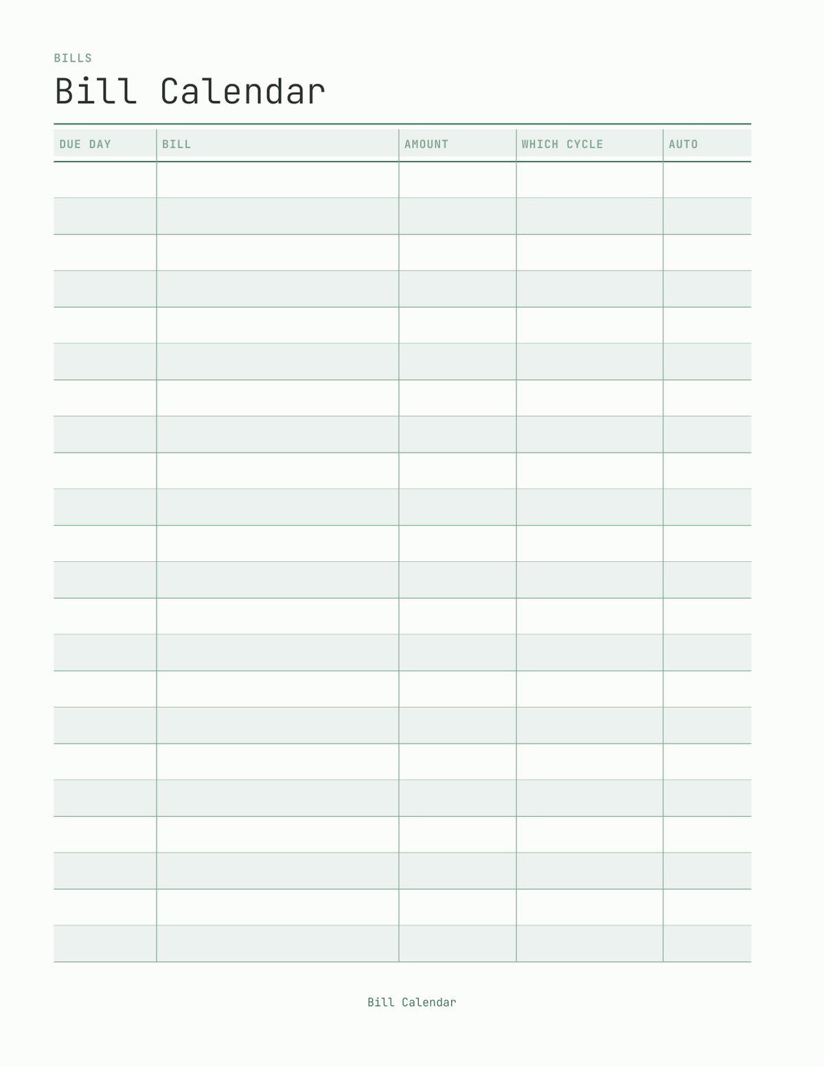 The Pay Period Budget Planner 2027 — sample page 4