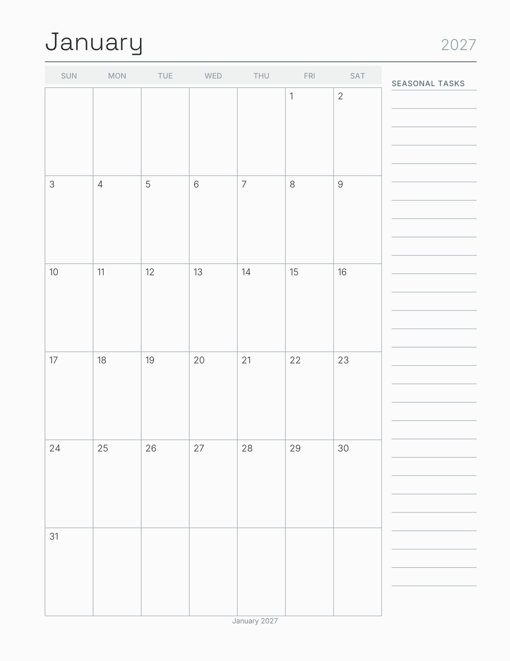 The Home Maintenance Planner 2027 — sample page 5