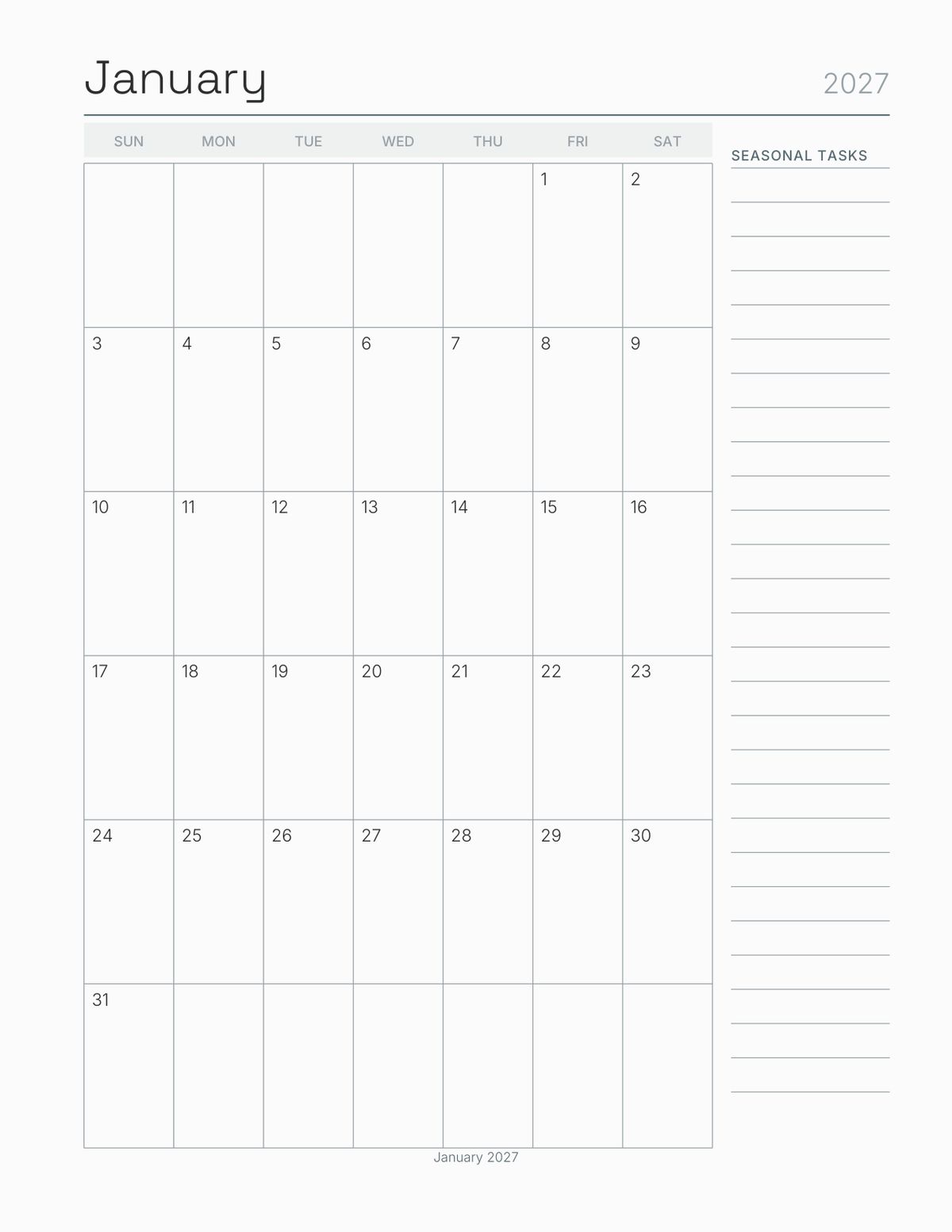The Home Maintenance Planner 2027 — sample page 5