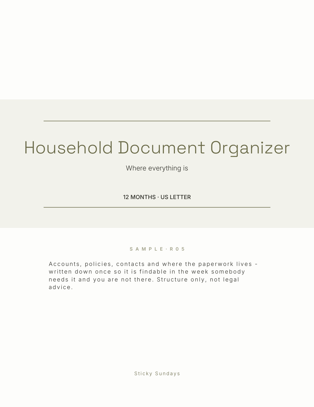 The Household Document Organizer 2027 cover