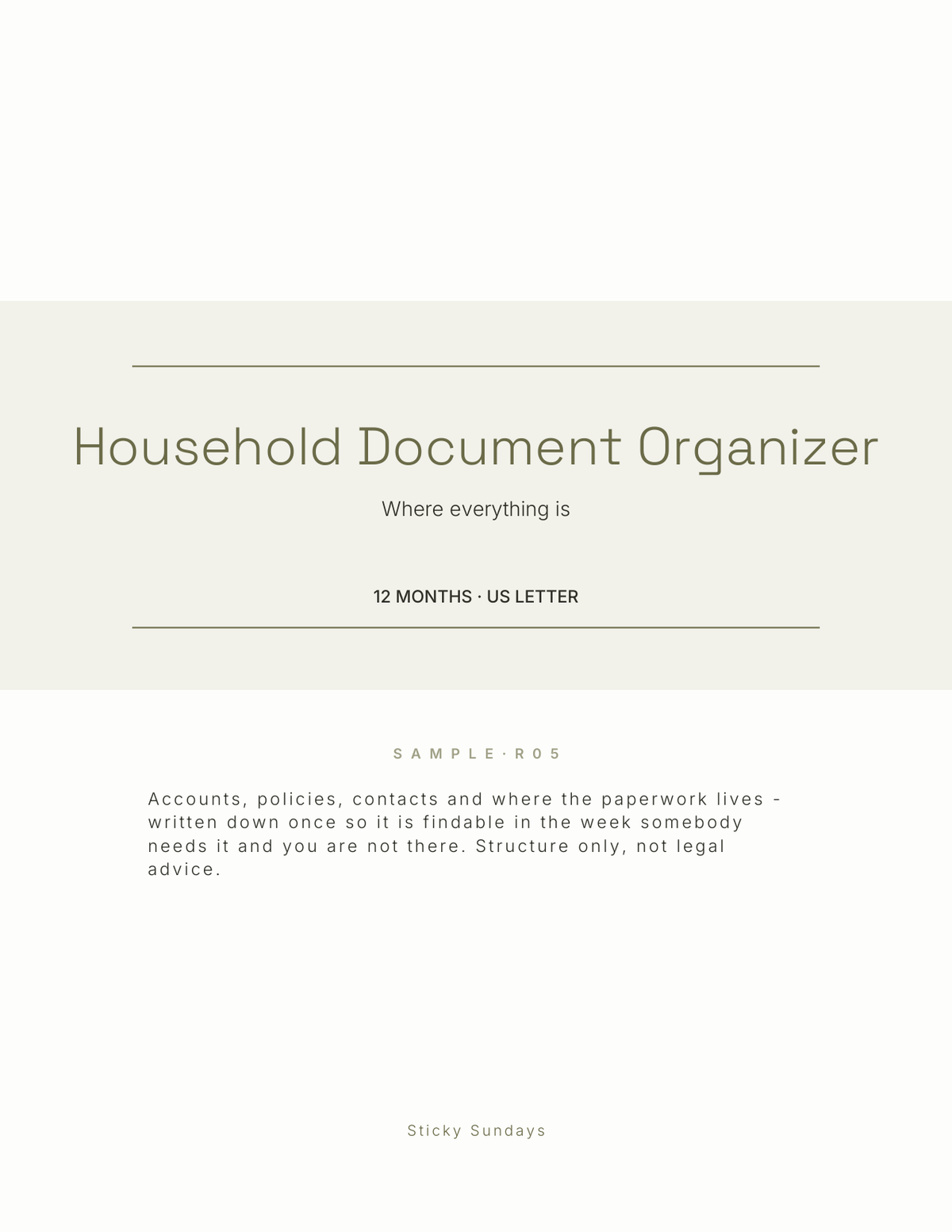 The Household Document Organizer 2027 cover