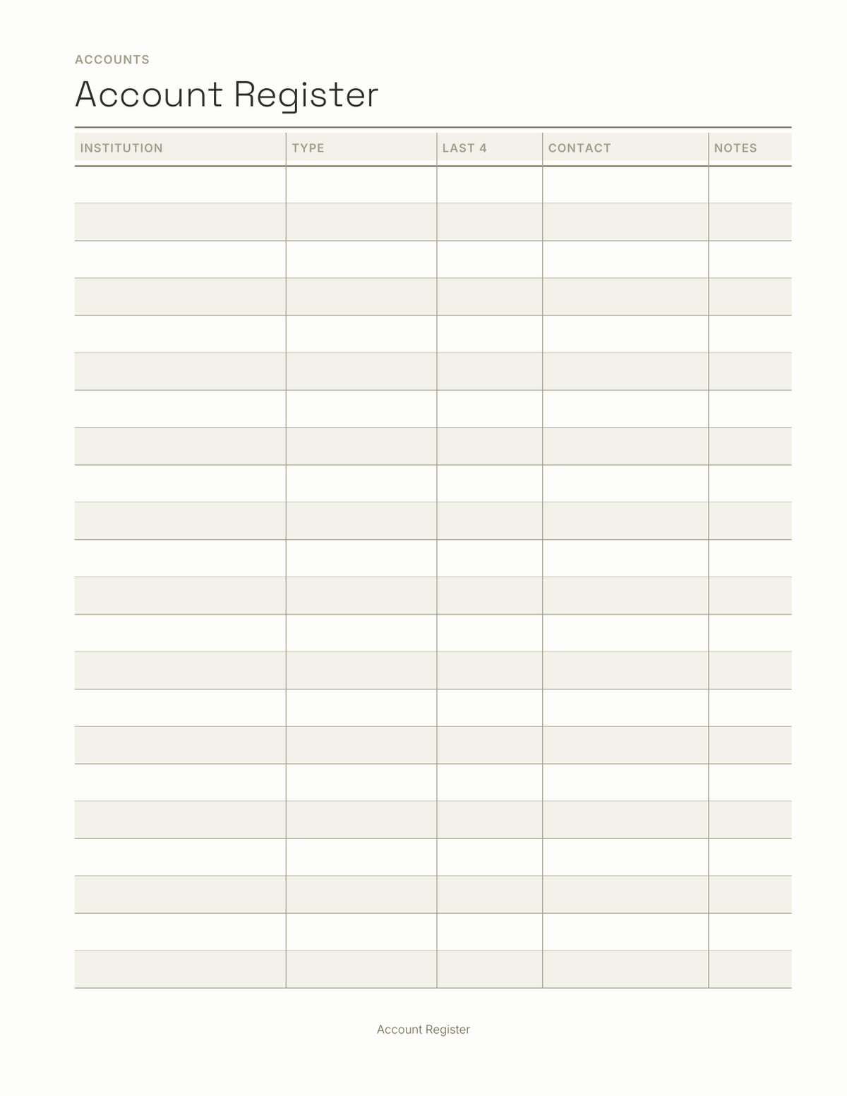 The Household Document Organizer 2027 — sample page 3