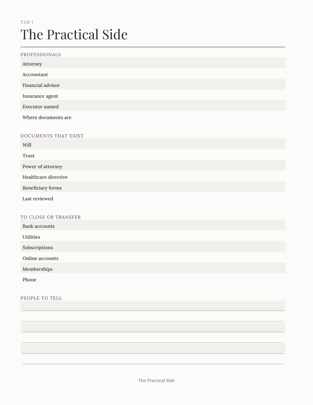 The Legacy & Final Wishes Organizer 2027 — sample page 2