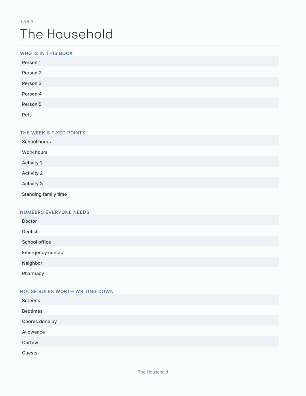 The Family Command Center Planner 2027 — sample page 2
