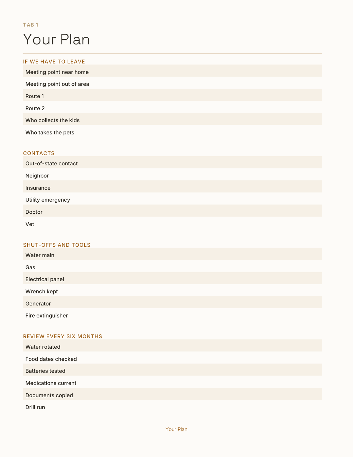 The Emergency Preparedness Planner 2027 — sample page 2