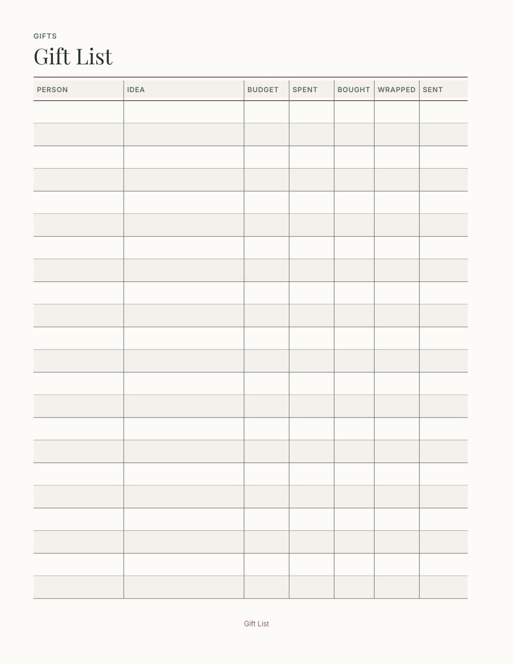 The Christmas Planner 2027 — sample page 2