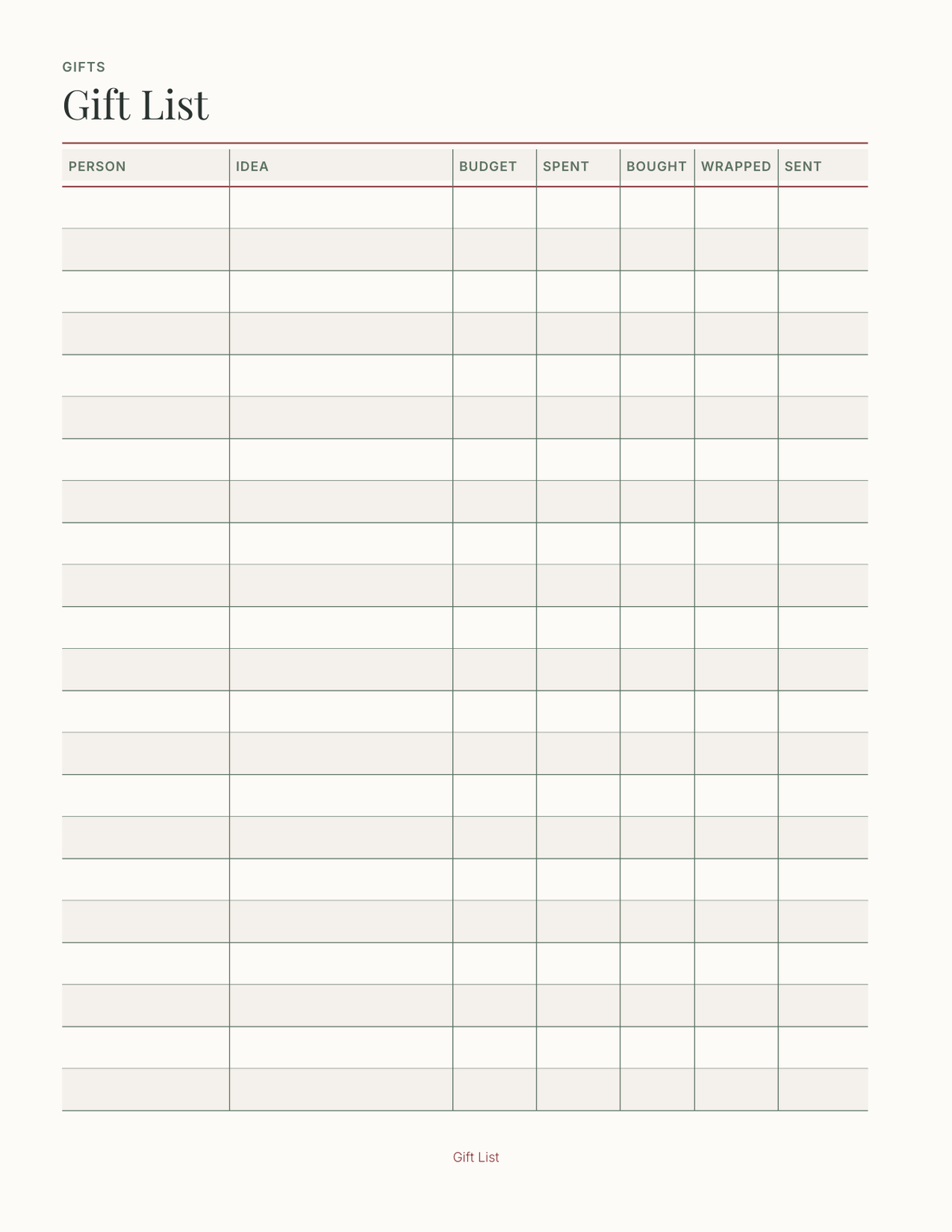The Christmas Planner 2027 — sample page 2