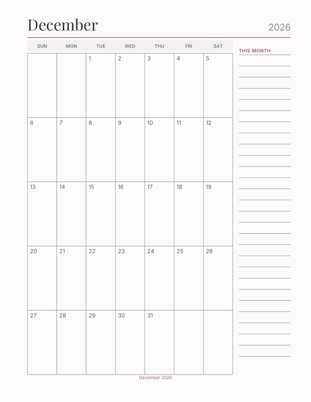 The Christmas Planner 2027 — sample page 7
