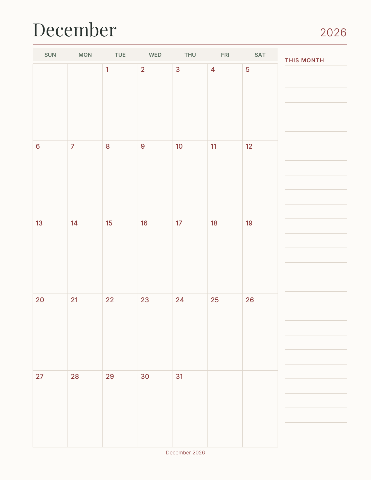 The Christmas Planner 2027 — sample page 7