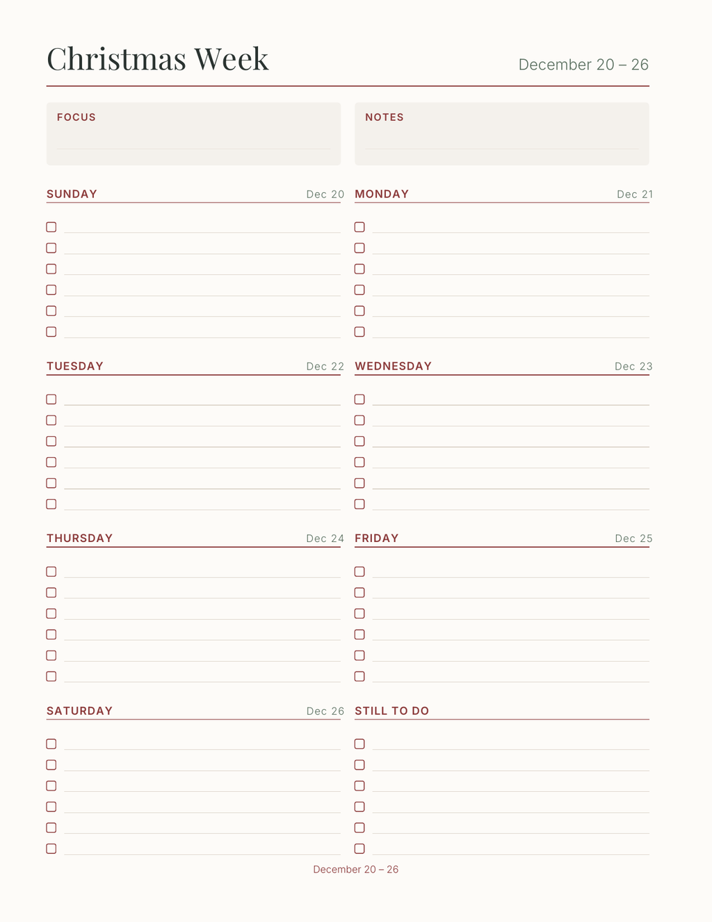 The Christmas Planner 2027 — sample page 8