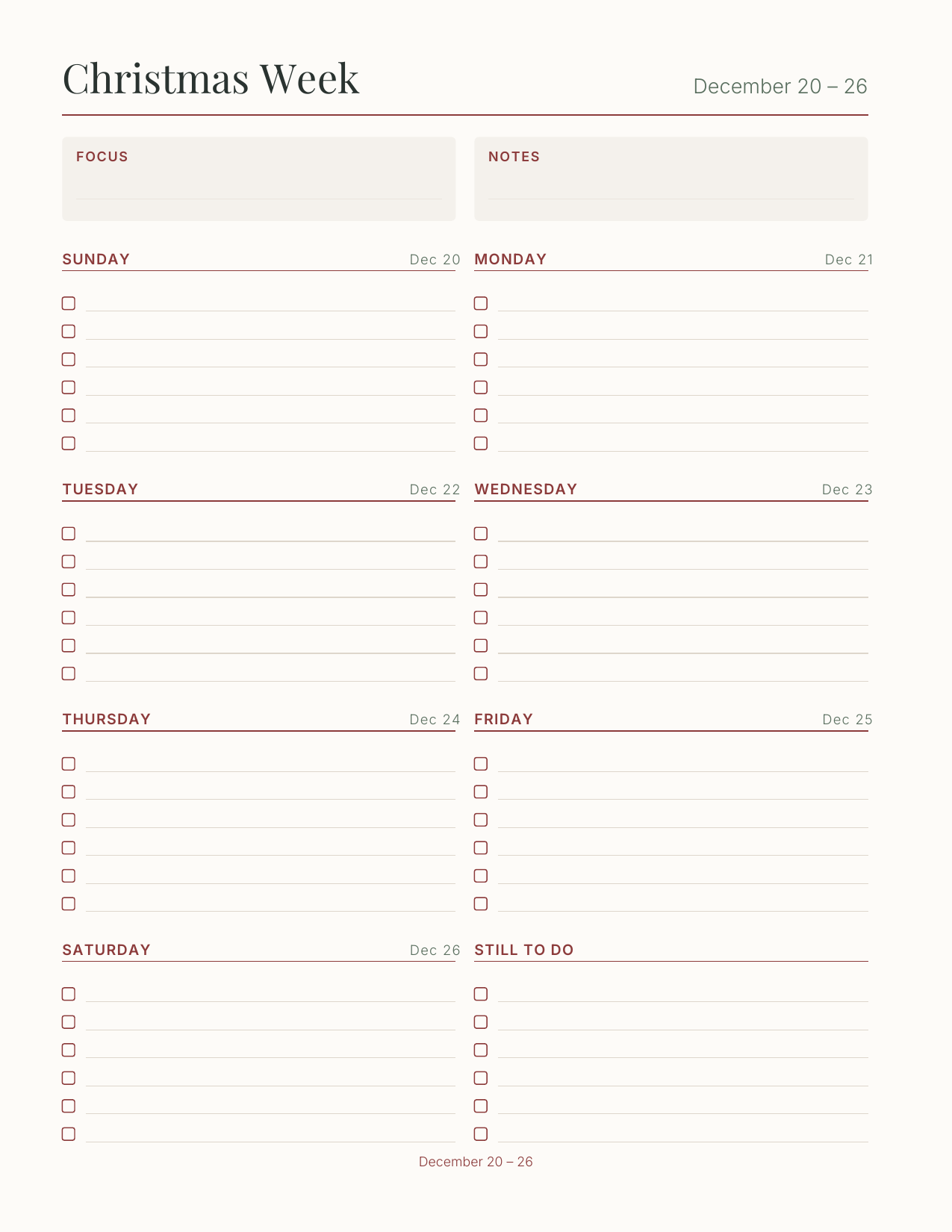 The Christmas Planner 2027 — sample page 8