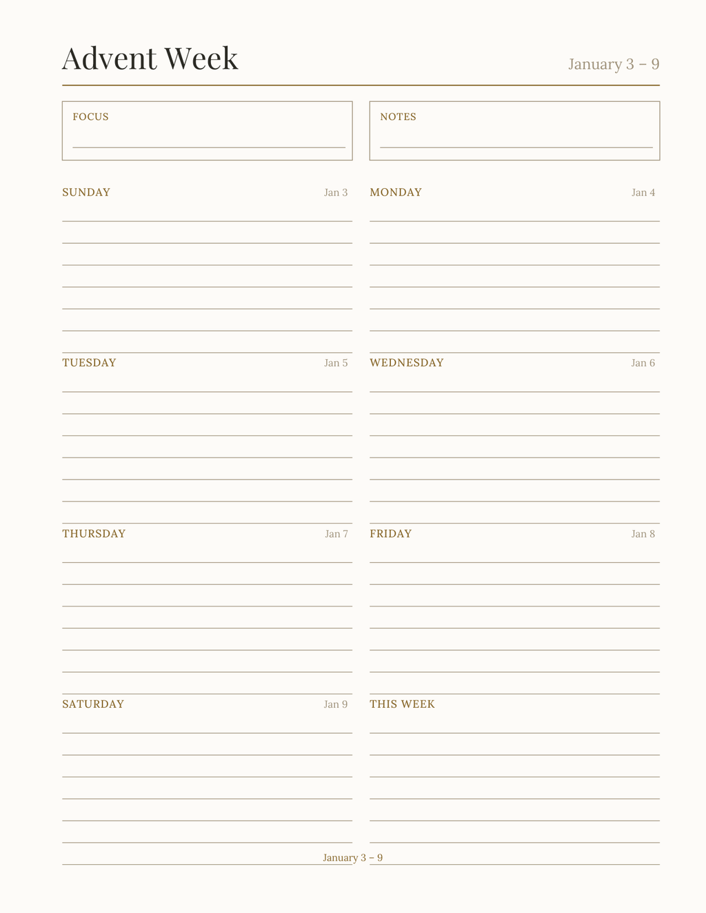 The Advent Daily Planner 2027 — sample page 7