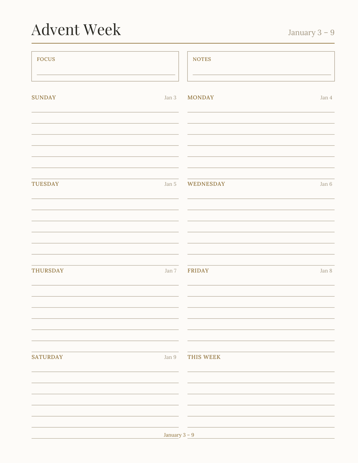The Advent Daily Planner 2027 — sample page 7