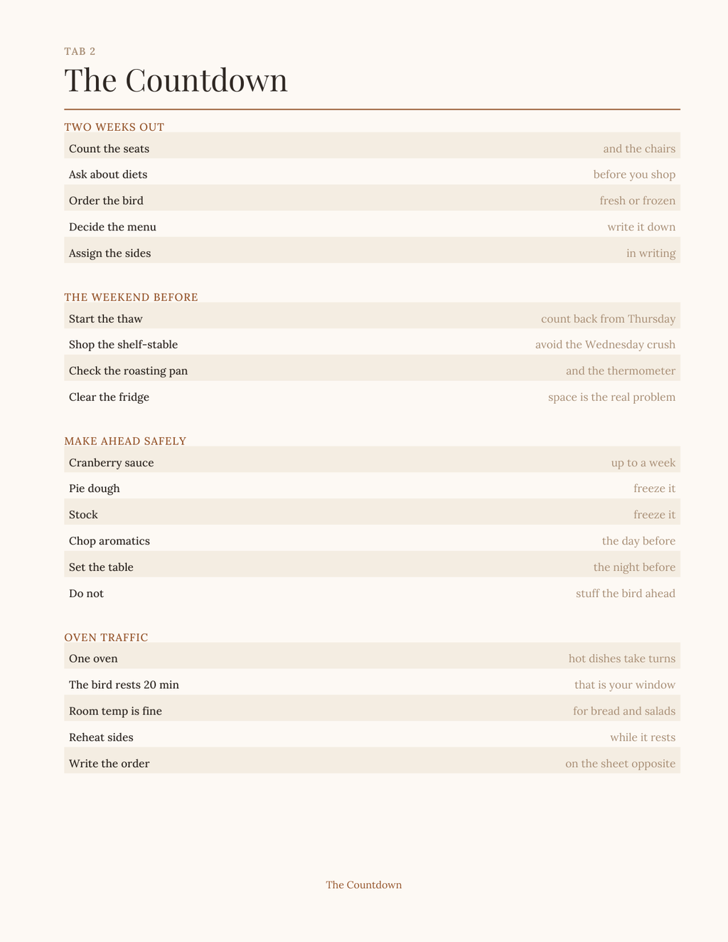The Thanksgiving Hosting Planner 2027 — sample page 3