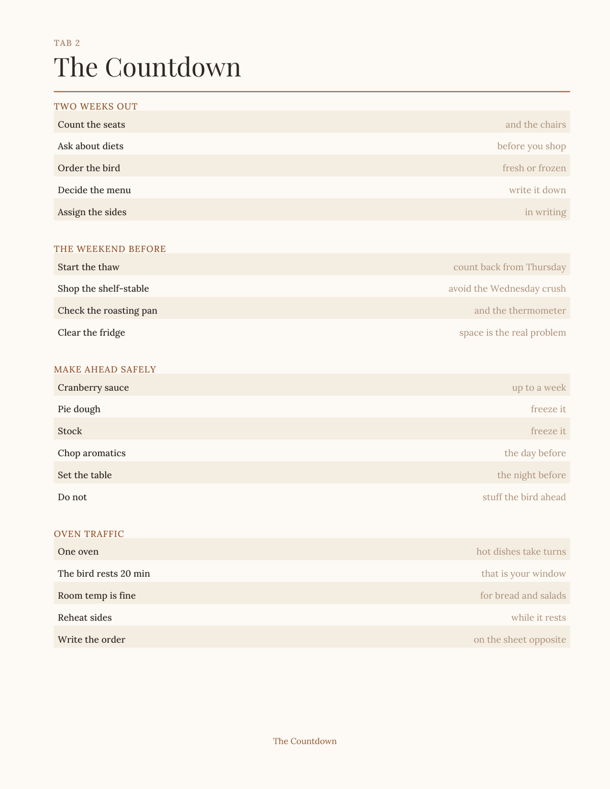 The Thanksgiving Hosting Planner 2027 — sample page 3