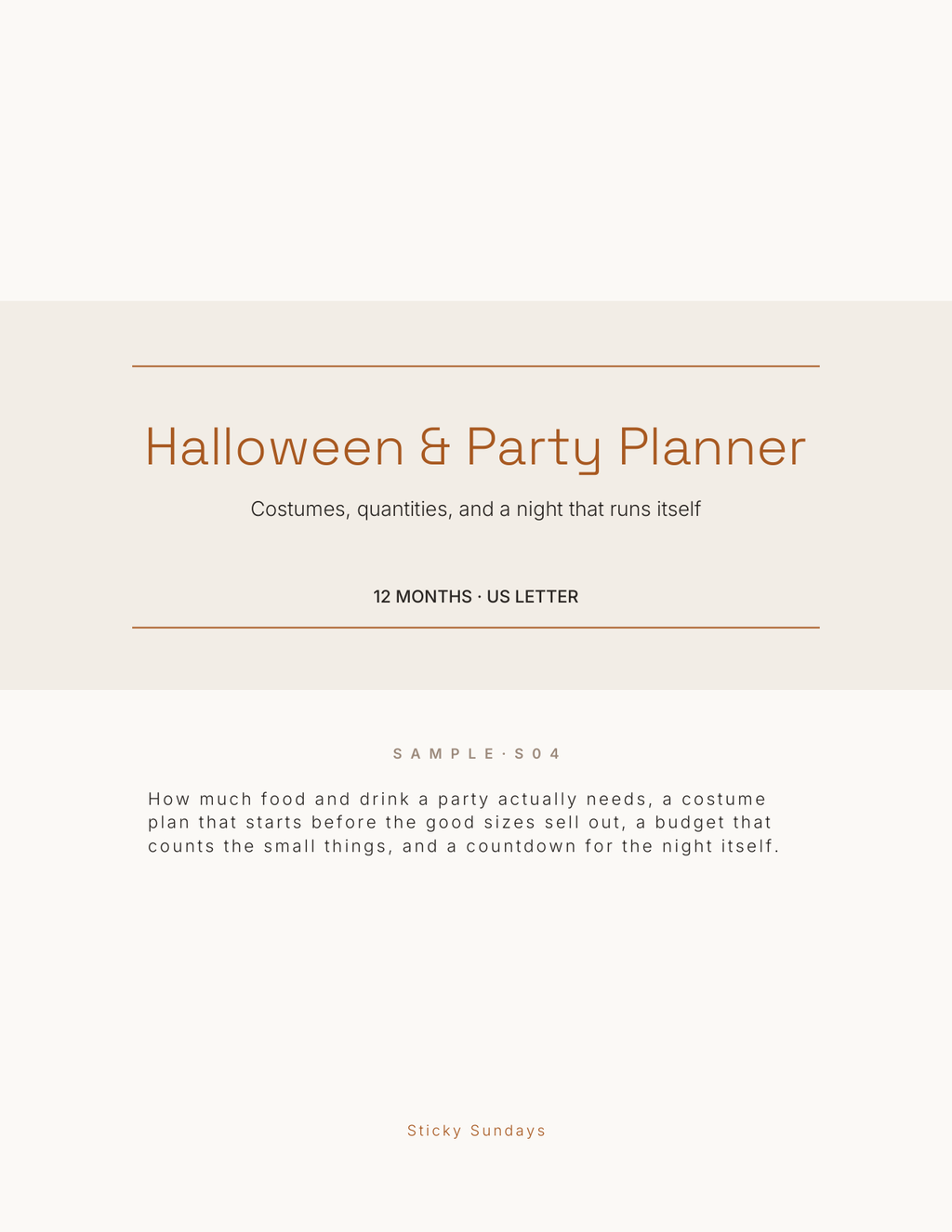 The Halloween & Party Planner 2027 title page