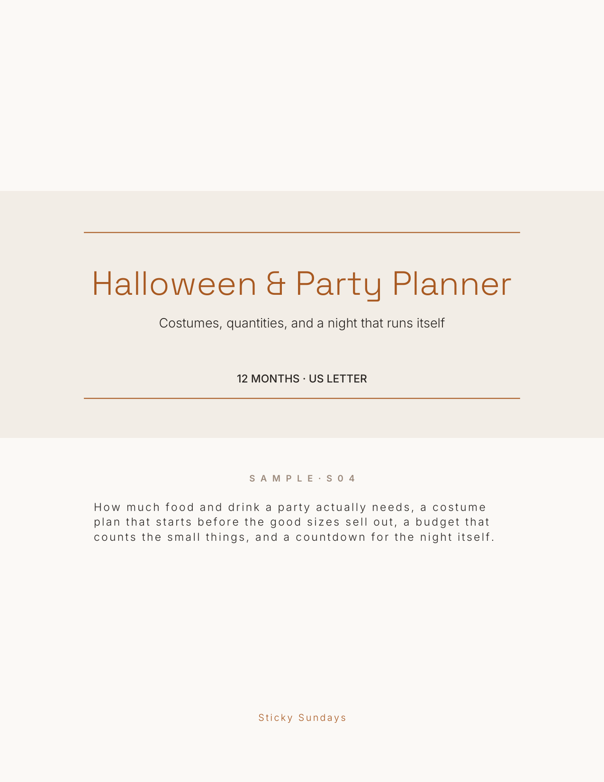 The Halloween & Party Planner 2027 title page