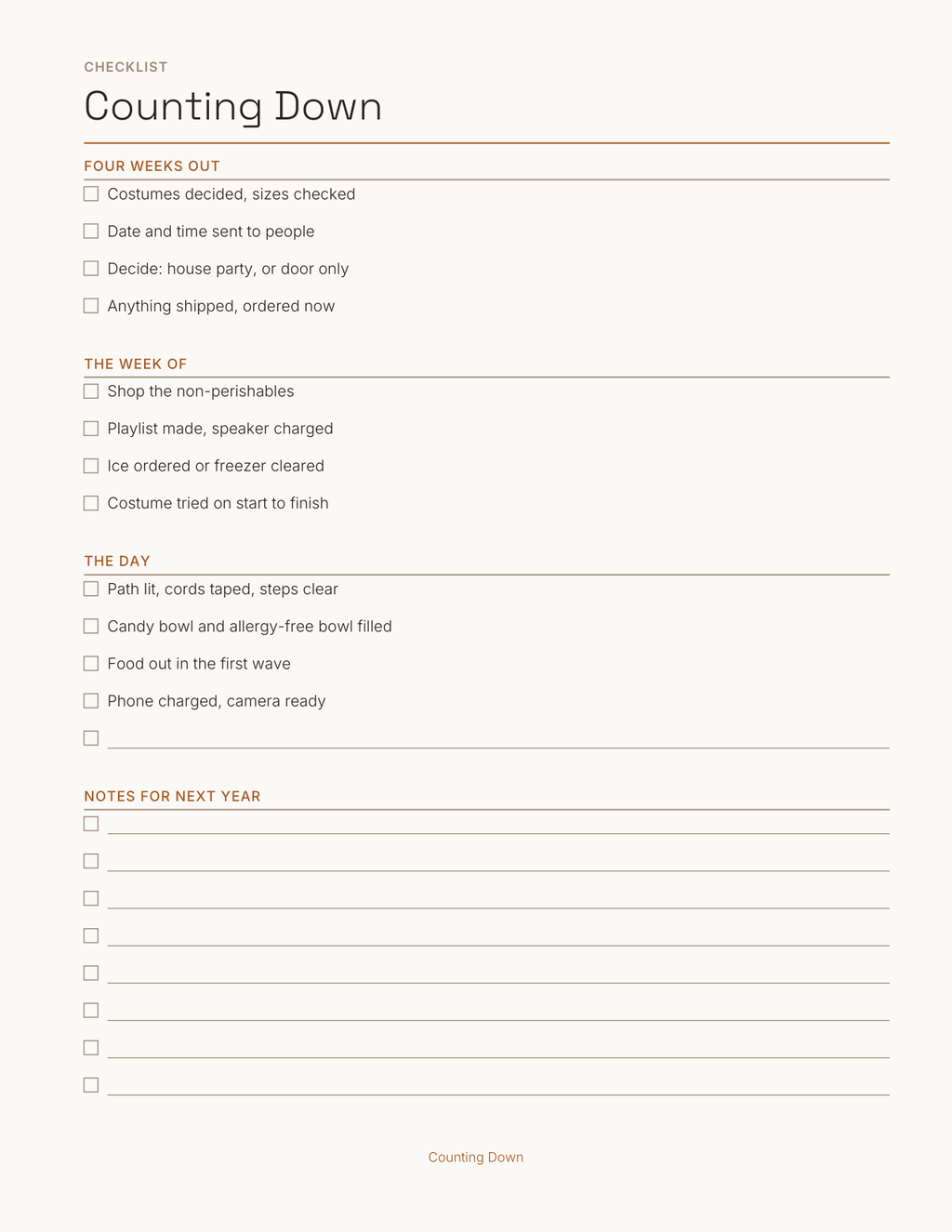 The Halloween & Party Planner 2027 — sample page 5