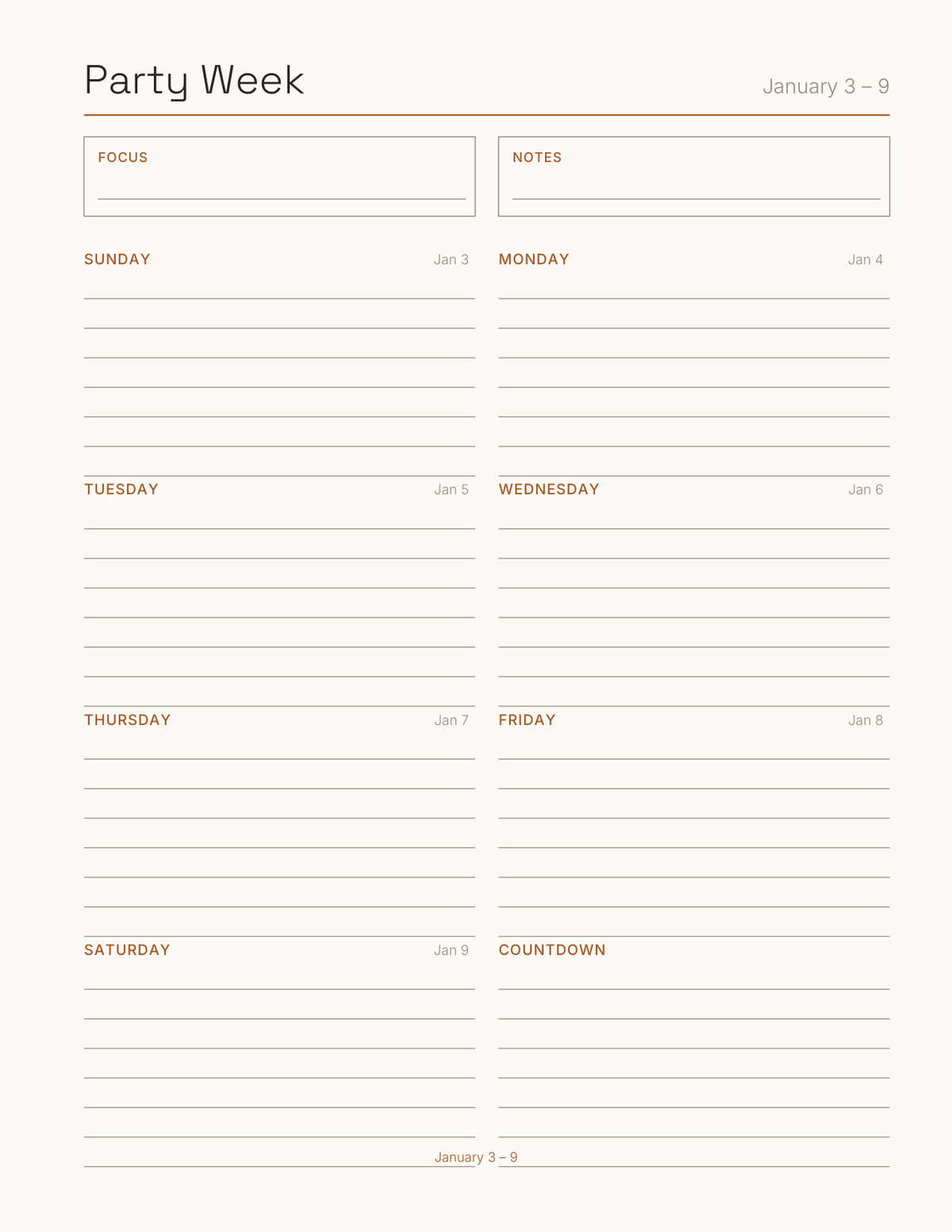 The Halloween & Party Planner 2027 — sample page 7