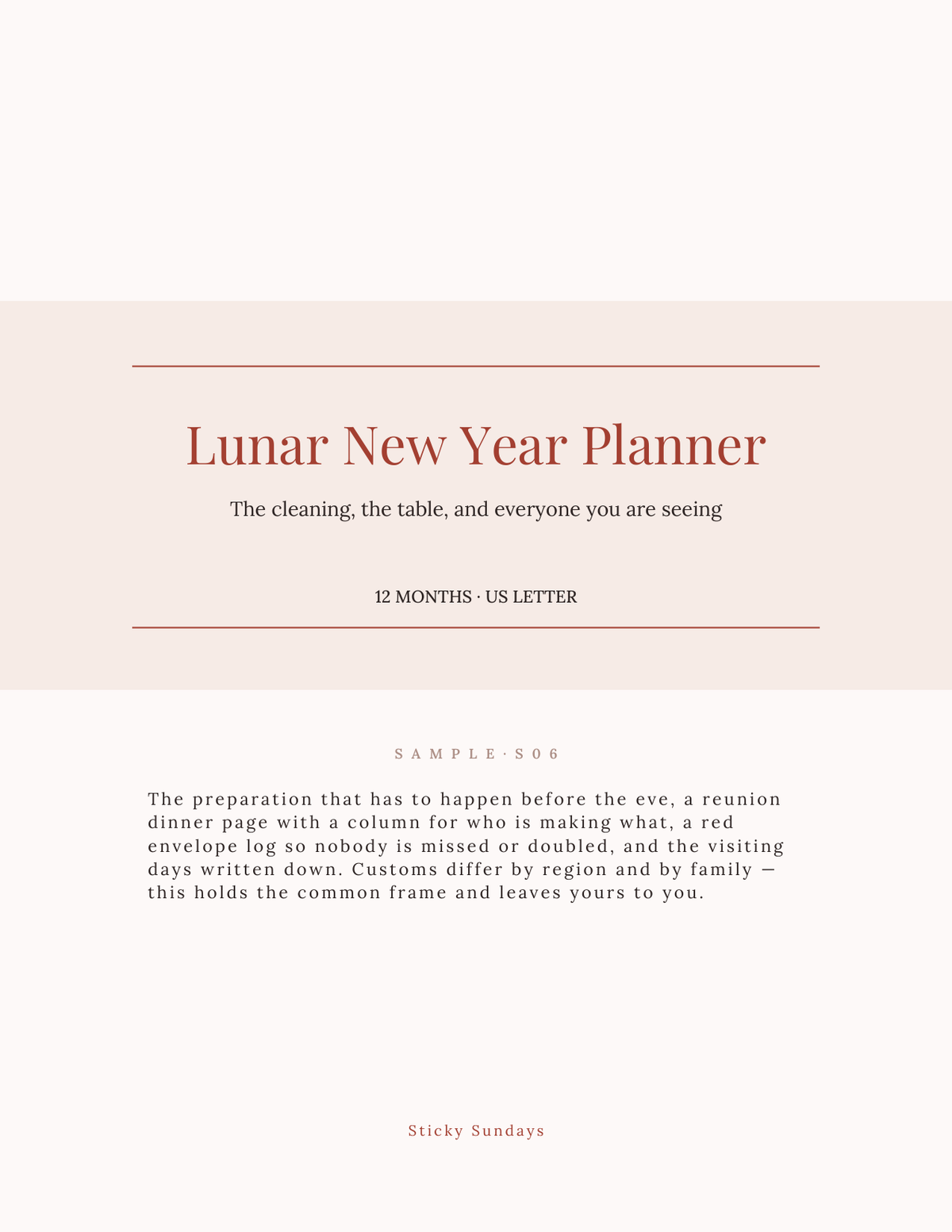 The Lunar New Year Planner 2027 title page