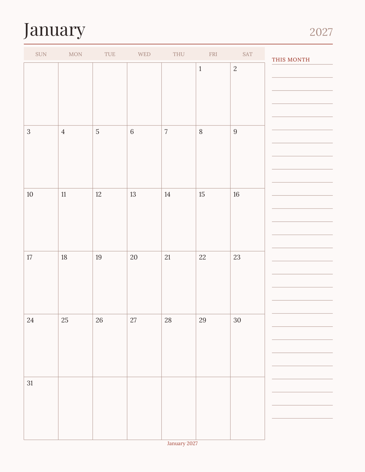 The Lunar New Year Planner 2027 — sample page 6