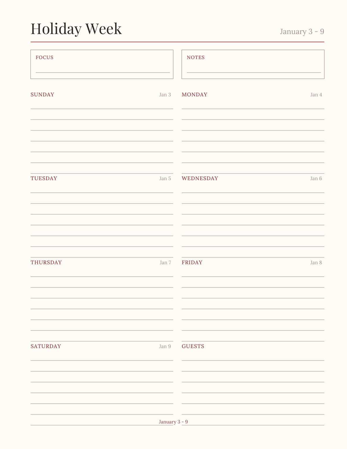 The Passover & High Holidays Planner 2027 — sample page 7