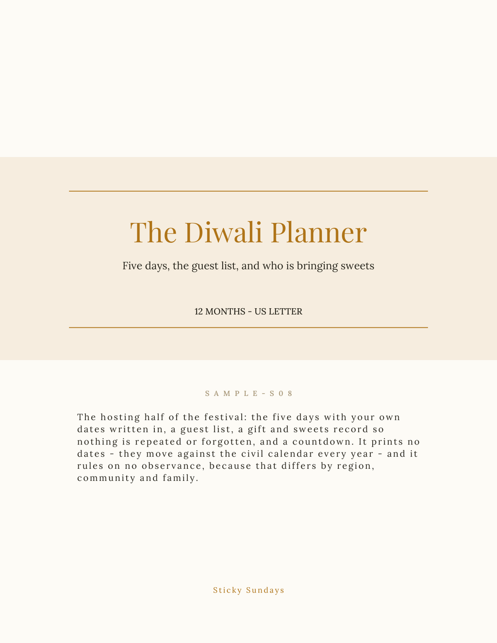The Diwali Planner 2027 title page
