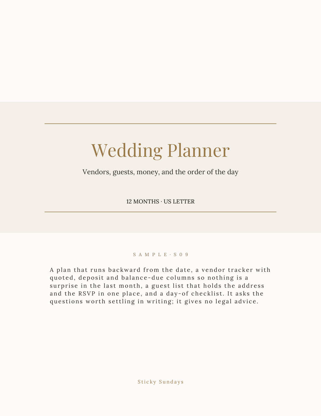 The Wedding Planner 2027 title page