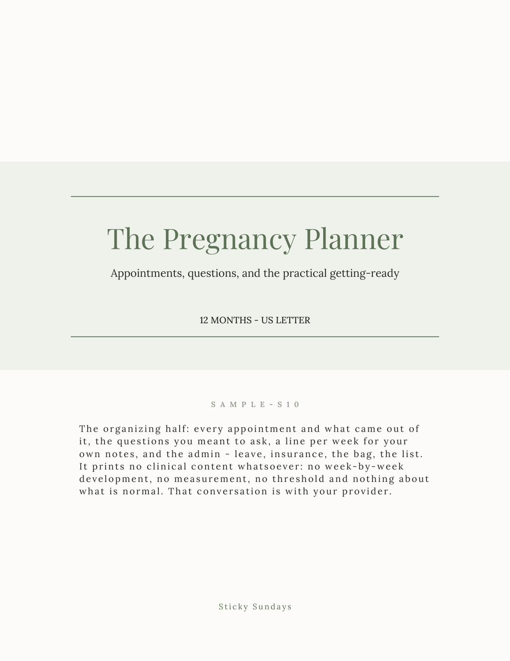 The Pregnancy Planner 2027 title page