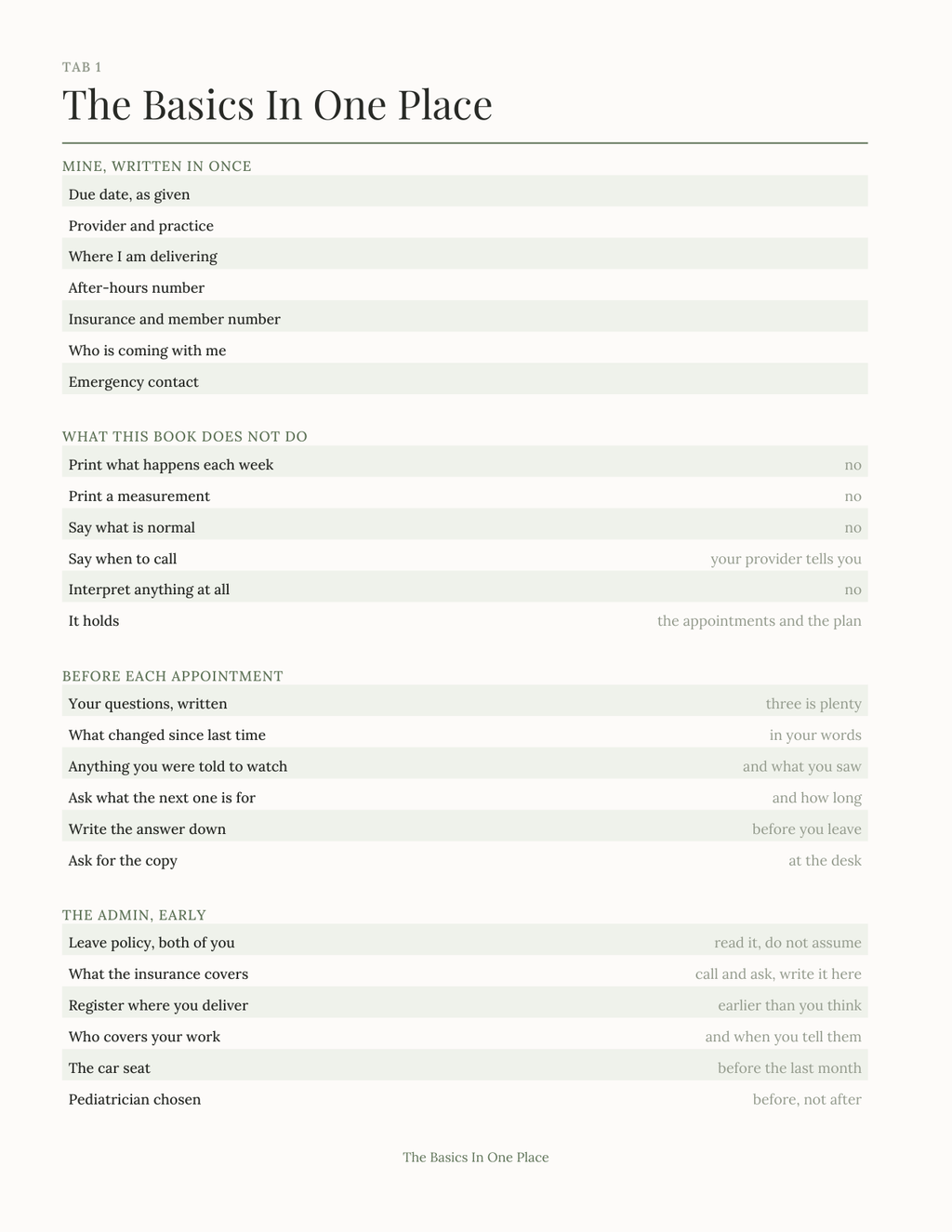 The Pregnancy Planner 2027 — sample page 2