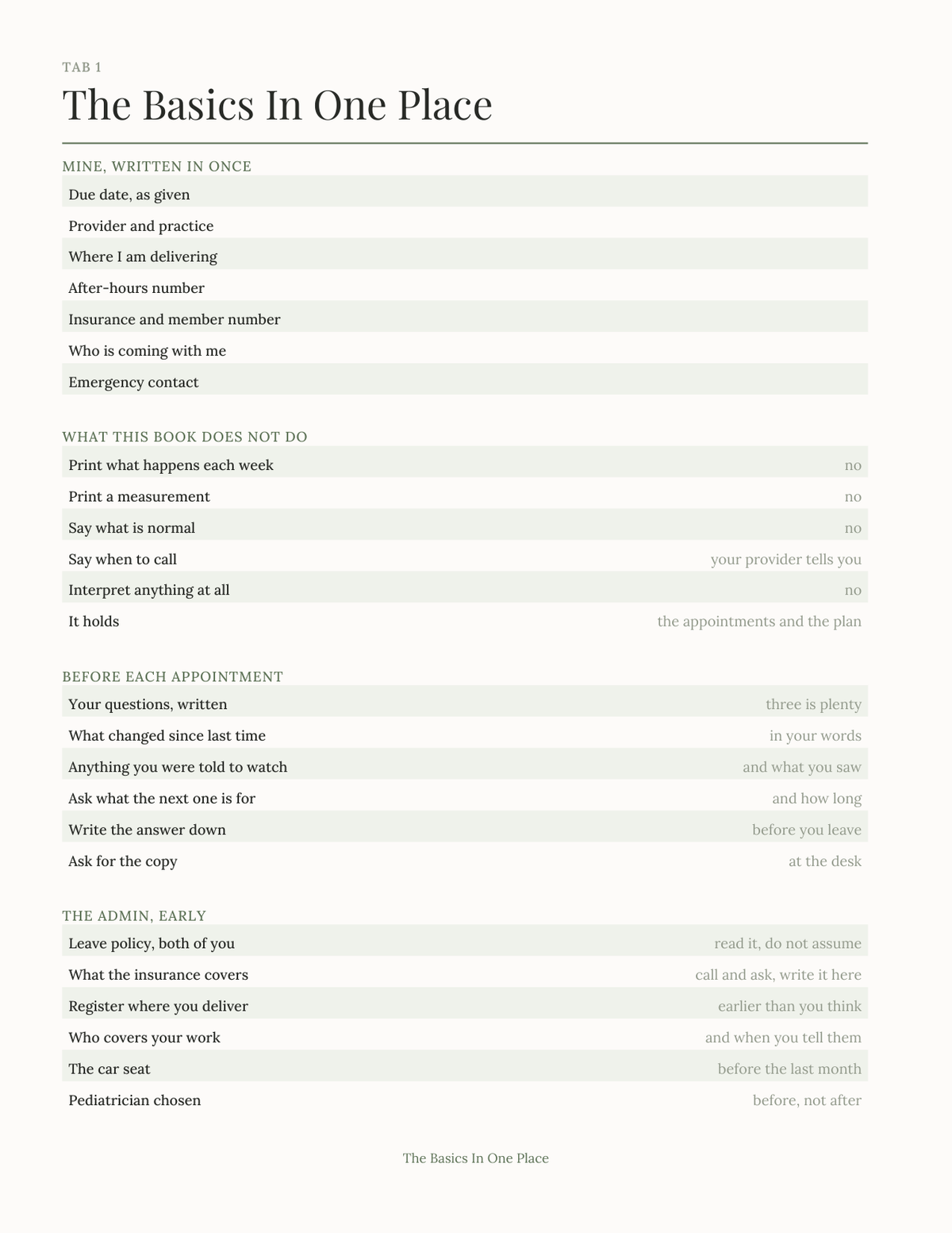 The Pregnancy Planner 2027 — sample page 2