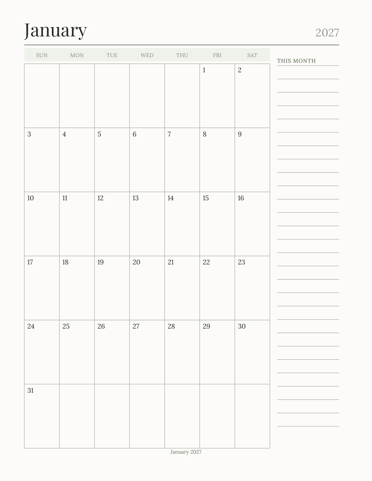 The Pregnancy Planner 2027 — sample page 6