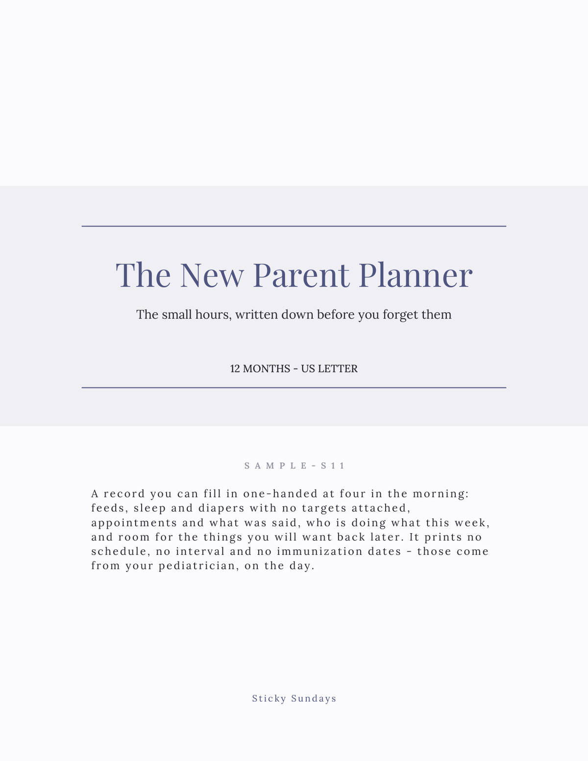 The New Parent Planner 2027 title page