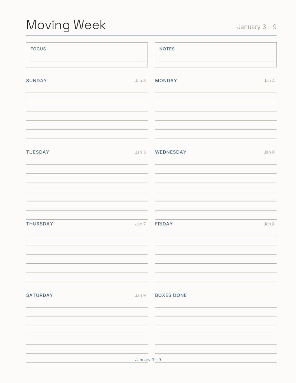 The Moving House Planner 2027 — sample page 7