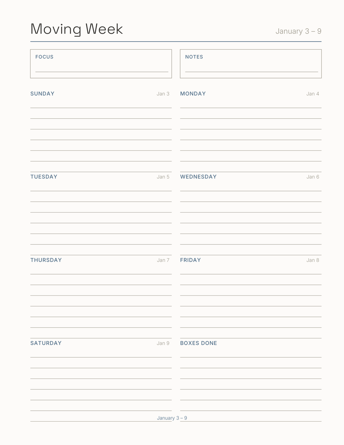The Moving House Planner 2027 — sample page 7