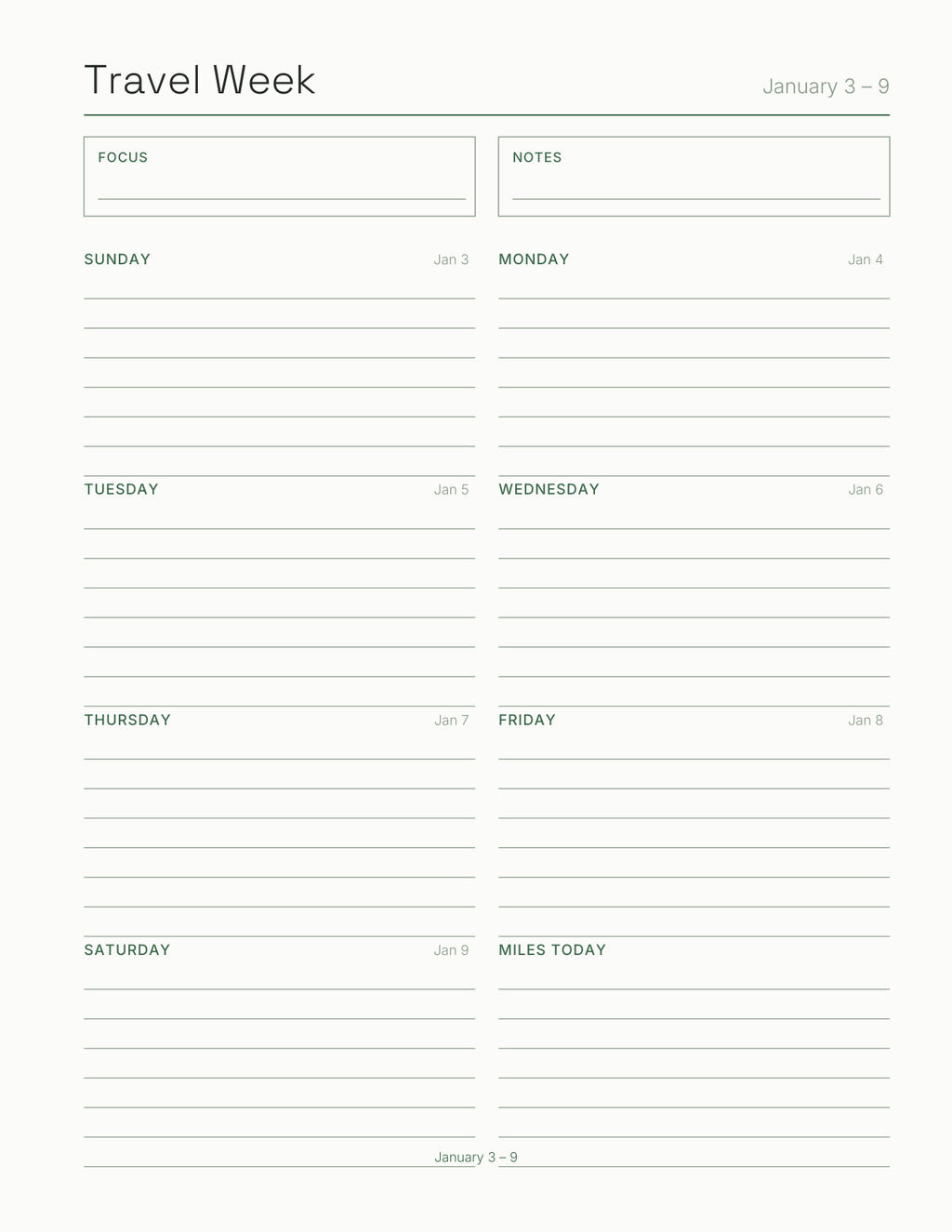 The Travel & Road Trip Planner 2027 — sample page 7