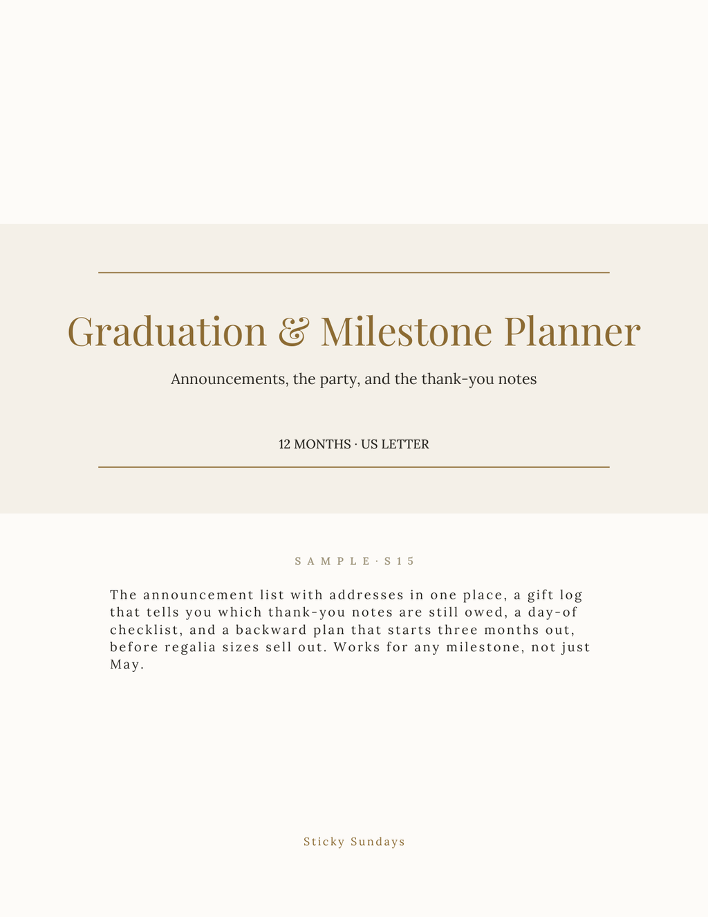 The Graduation & Milestone Planner 2027 title page