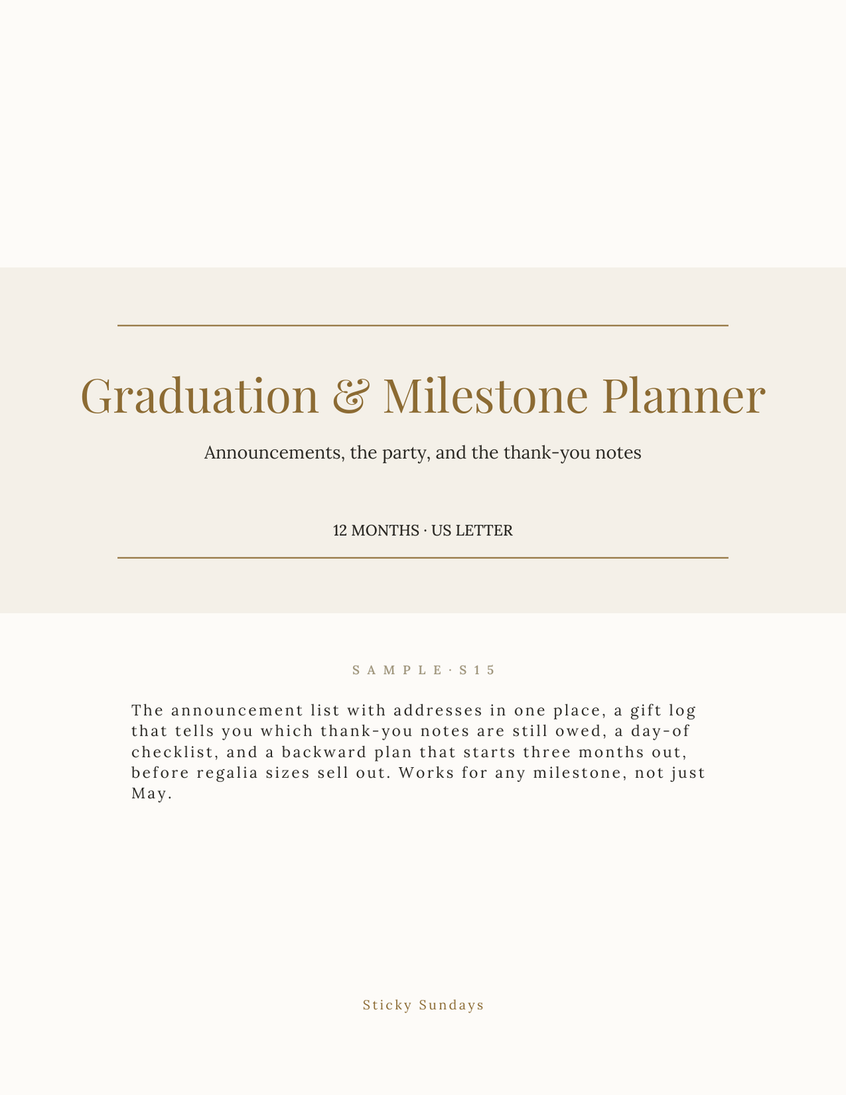 The Graduation & Milestone Planner 2027 title page