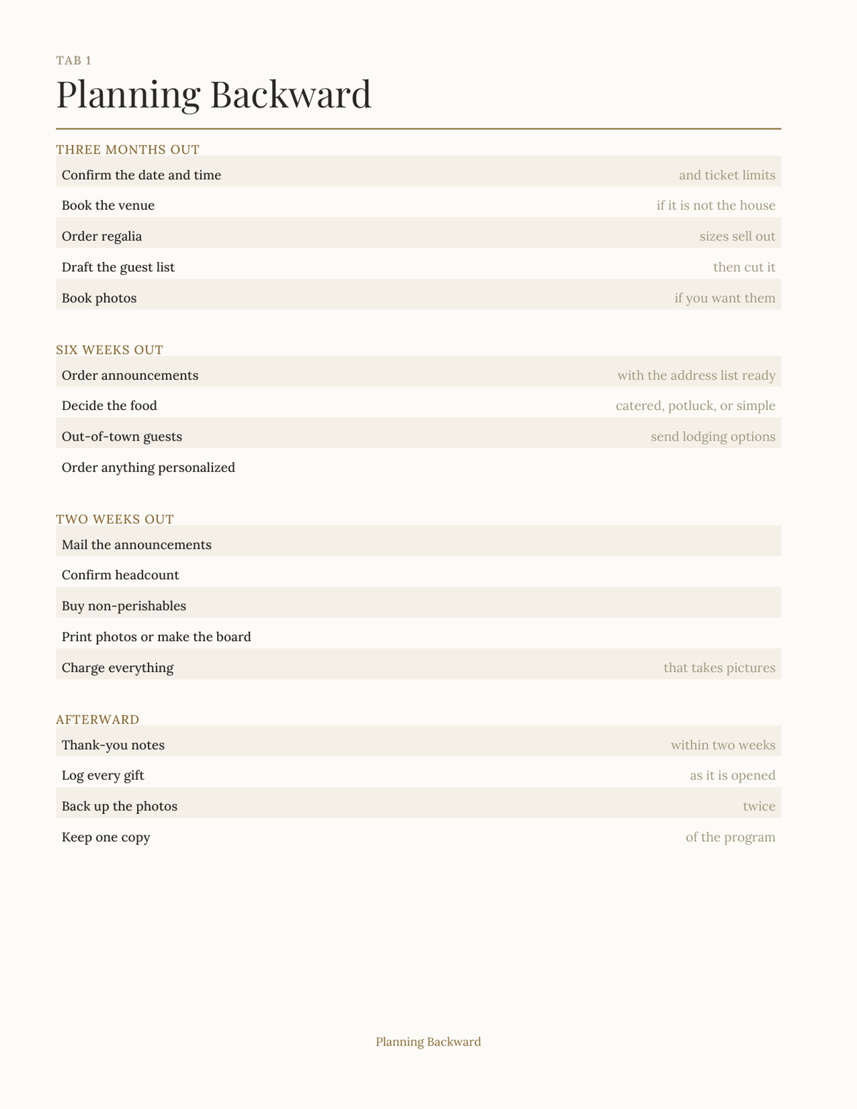 The Graduation & Milestone Planner 2027 — sample page 2