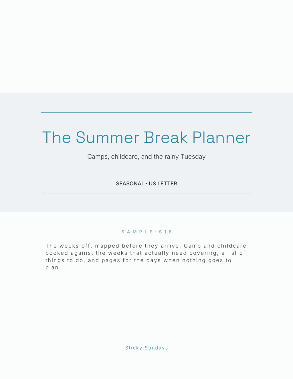 The Summer Break Planner 2027 cover