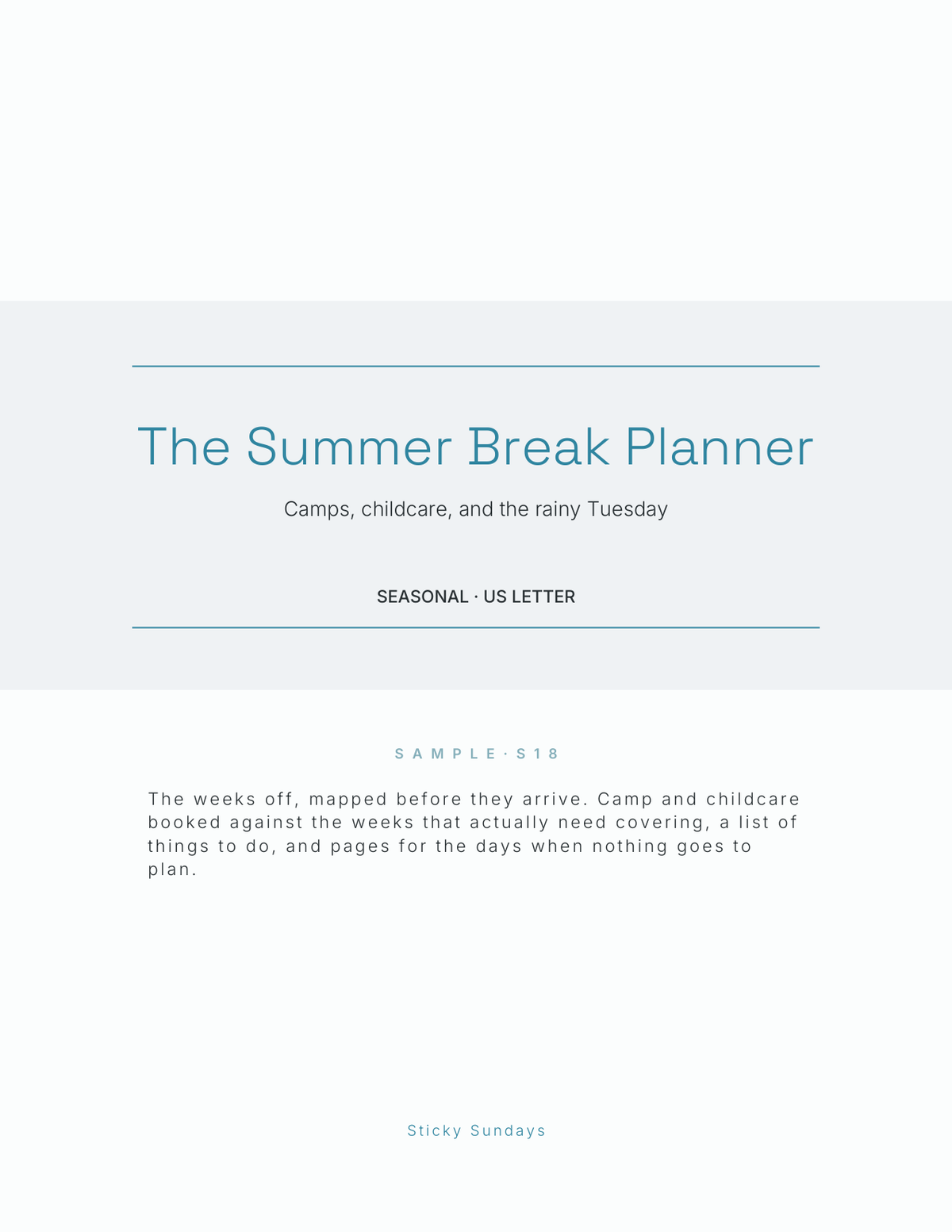 The Summer Break Planner 2027 cover
