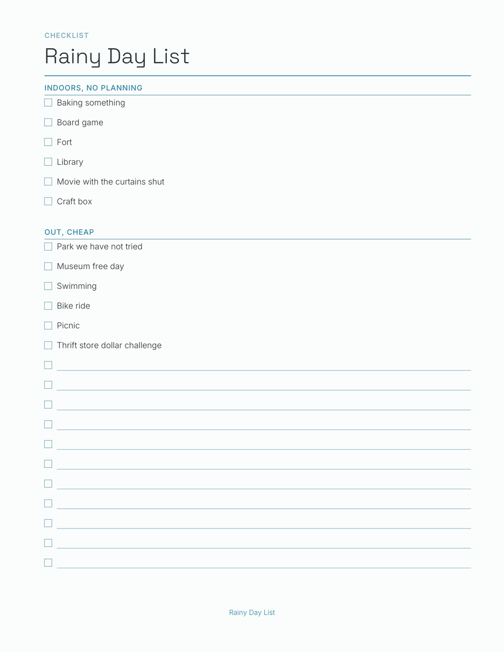 The Summer Break Planner 2027 — sample page 3