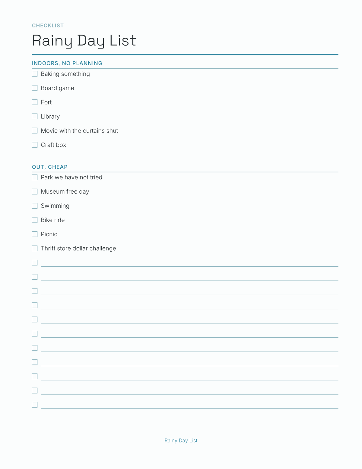 The Summer Break Planner 2027 — sample page 3
