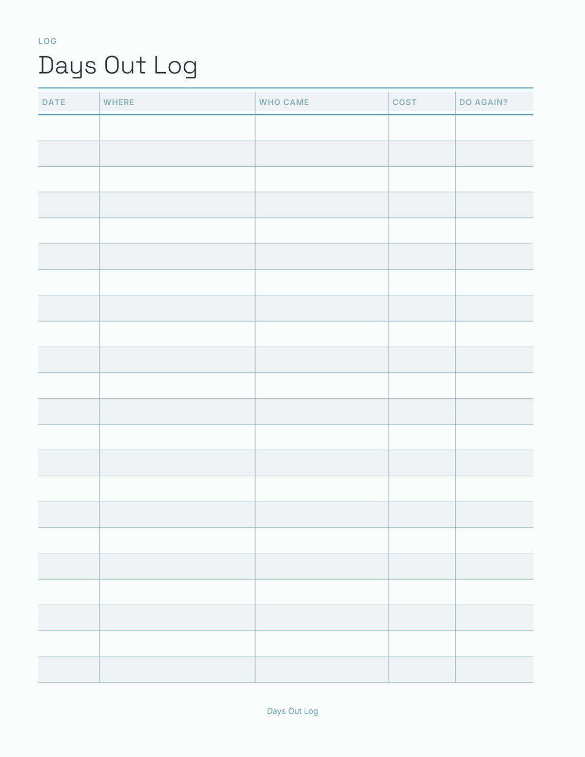 The Summer Break Planner 2027 — sample page 4