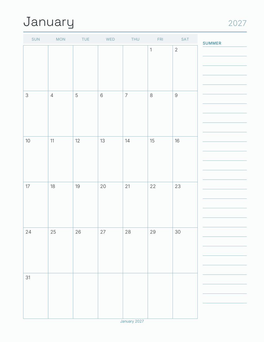 The Summer Break Planner 2027 — sample page 5