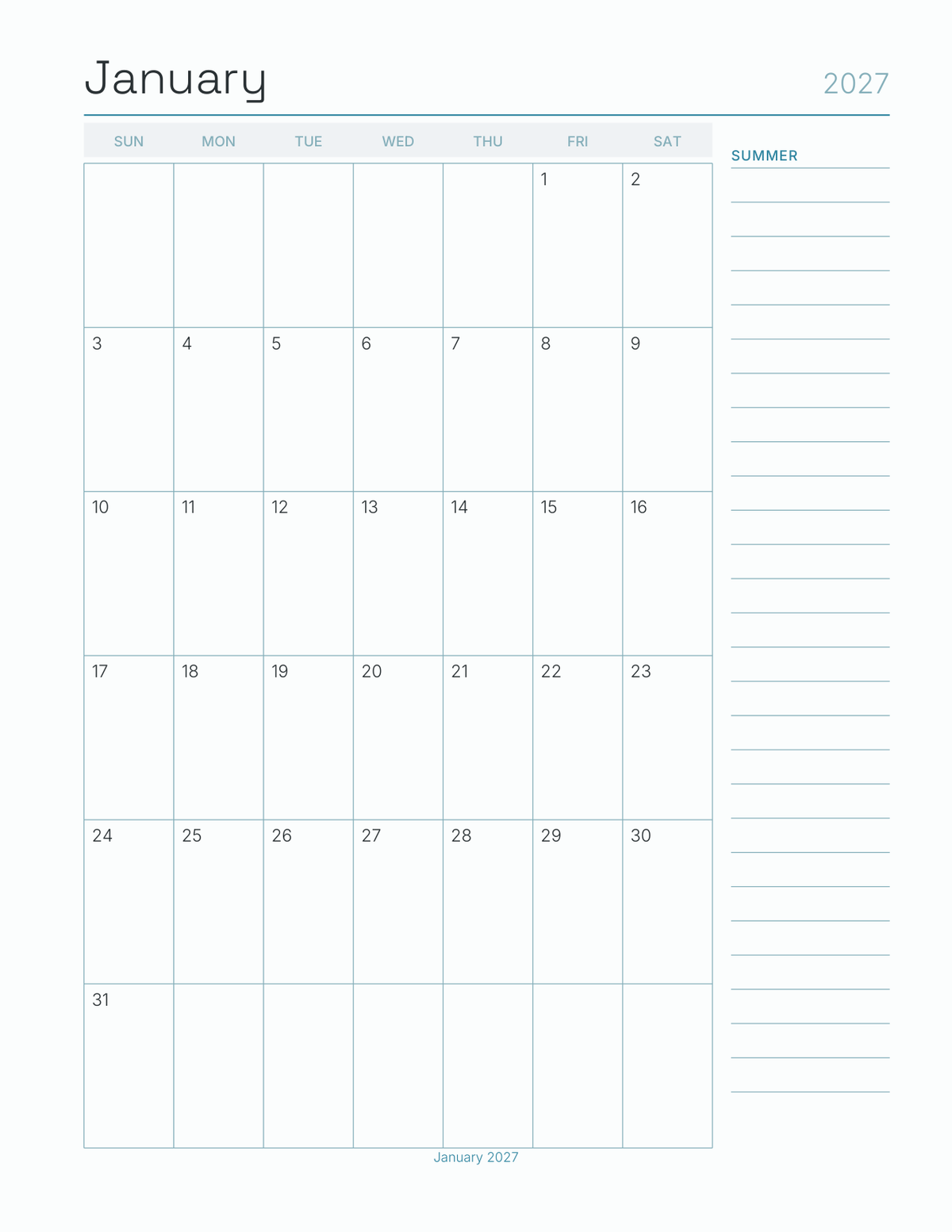 The Summer Break Planner 2027 — sample page 5