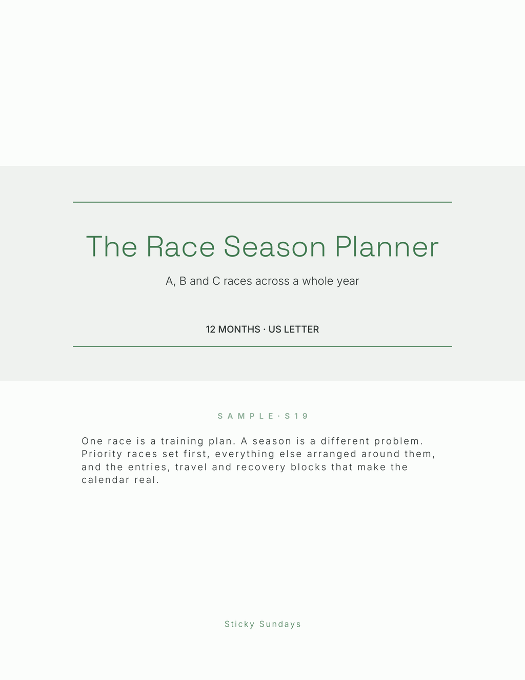 The Race Season Planner 2027 cover