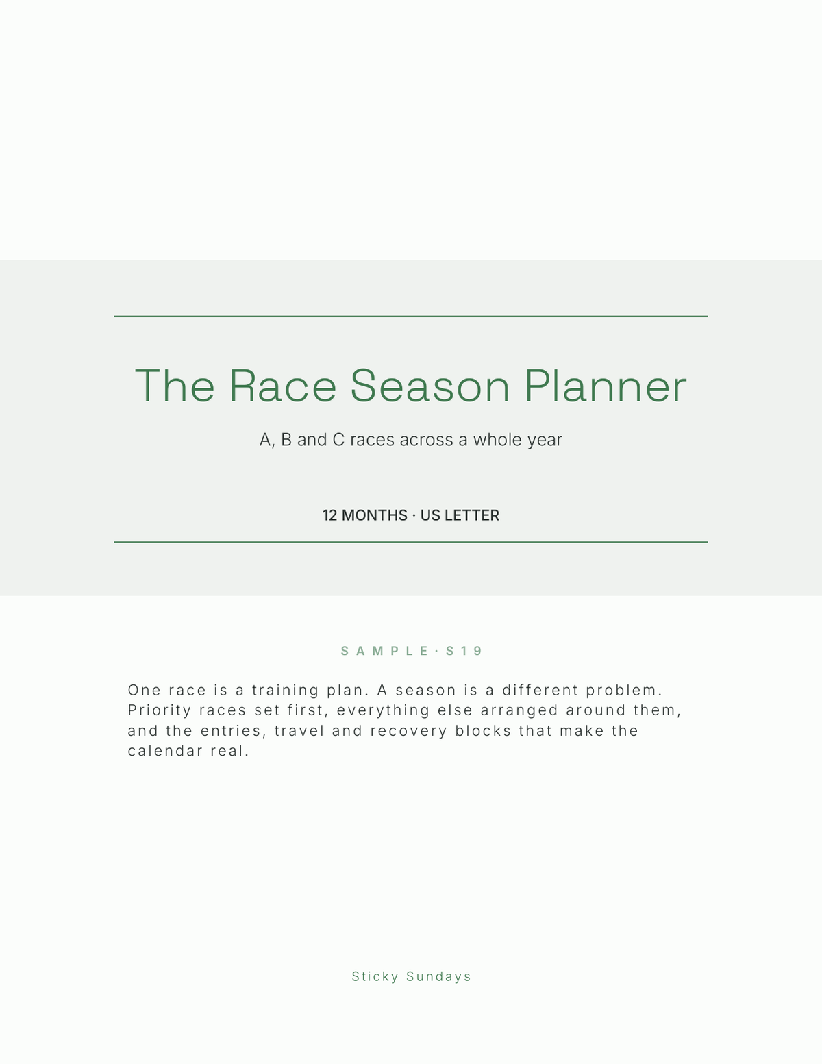 The Race Season Planner 2027 cover